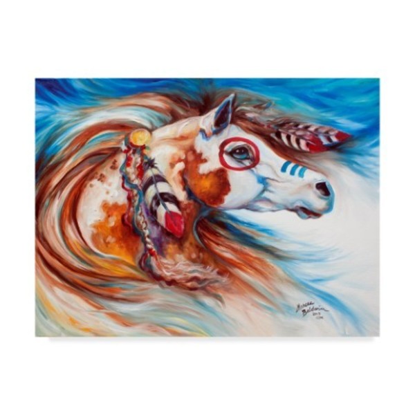 Trademark Fine Art Marcia Baldwin 'Wind Of Thunder Indian War Horse' Canvas Art, 18x24 ALI34656-C1824GG
